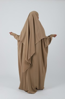 Abaya musulmane en soie Abaya Farasha Khimar Robe musulmane pour femme Design personnalisé Premium Taupe
