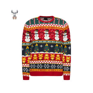 크루넥 유니섹스 성인 니트 크리스마스 점퍼 맞춤형 풀오버 어글리 크리스마스 스웨터 - Product Image 1