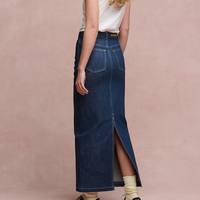 Maxi dos fente Baggy Denim robes Vintage couleur couture femmes robes mode lavé OEM femmes jupes
