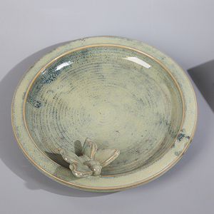 Thiết kế vui tươi gốm chim tắm vườn trang trí với ếch hoặc bướm trang trí nội thất - Product Image 3