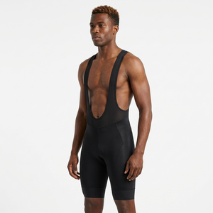 Cuissard de cyclisme pour homme noir ajusté en Spandex et Nylon, respirant, anti-humidité, séchage rapide, longueur courte, style adulte - Product Image 1