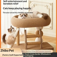 Arbre à chat en sisal, petit format, gain de place, avec griffoir intégré et jouets pour l'auto-entretenissement, le soulagement du stress et la stimulation énergétique de vos chats