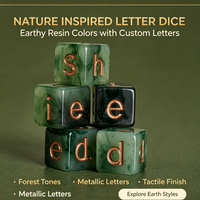 Dés en résine effet jade avec logo gravé, dés de jeu en forme de cube, vert avocat frais, blanc laiteux, dés RPG