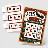 Cartes de jeu à languette à trois fenêtres avec logo personnalisé, conception de données variables, écologiques, couleur originale, à déchirer