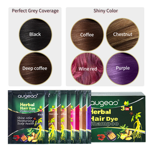 Venta al por mayor de champú de color de pelo marca Augeas fabricante MEIDU champú de tinte de pelo permanente negro natural a base de hierbas sin amoníaco en 30ML - Product Image 3