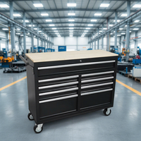 Chariot d'atelier roulant avec plan de travail supérieur, armoire à outils robuste à 9 tiroirs, personnalisable pour la réparation automobile