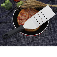 Spatule pour grillades en acier inoxydable 5 "* 3" Lame Spatule pour grillades en plastique PP résistant à la chaleur Ustensile pour grillades à hamburgers