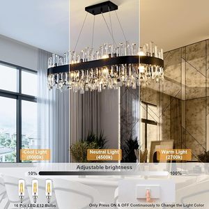 Black <strong>Rectangle</strong> K9 Crystal Chandeliers Hanging <strong>Ceiling</strong> <strong>Light</strong> Over Table Pendant <strong>Light</strong> Fixture for Dining Living Room Kitchen - Product Image 5