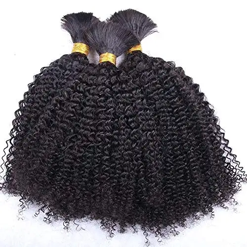 Afro Kinky Micro trenzado cabello humano a granel 18-28 pulgadas extensiones de cabello humano virgen a granel trenzado de cabello humano para mujeres negras