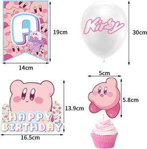 Set de Artículos para Fiesta de Cumpleaños de Niña con Temática de <span class=keywords><strong>Kirby</strong></span>, Pancarta, Globos, Decoración para Cupcakes, Decoraciones de Princesa para Niños - Product Image 4