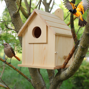 Fabrika sıcak satış zarif el yapımı çevre dostu Modern cilalı ahşap duvar asılı kuş ev-avlular için bir zevk - Product Image 4