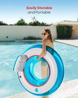 Lot de 2 chaises flottantes gonflables en PVC personnalisées, avec dossier et accoudoirs, 44 pouces, porte-gobelet, pour l'extérieur, vente en gros directe usine