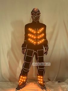 光ファイバーLEDストリップダンスコスチューム 電子発光ステージウェア ナイトクラブ バー パーティー用 蛍光ダンスウェア - Product Image 4