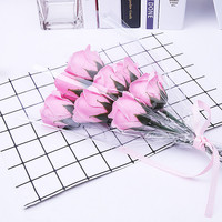 Emballage en plastique de fleur fraîche directe d'usine, sac de fleur séchée transparente sans impression, manchon de fleur