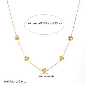 Star And Moon Gold Plated Stainless Steel Jewelry Set Prong Setting Party Fashion Accessories N3956 - Product Image 4