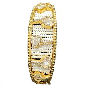 Lujosa pulsera que se puede abrir CZ Kundan de calidad Premium para bodas y joyas de compromiso para mujeres para ropa de fiesta - Product Image 2