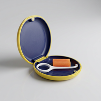 Boîte de rangement pour aligneurs dentaires avec logo personnalisé, en ABS, avec miroir, coussinet en silicone, fermeture magnétique, outil de retrait des Chewies, pour le voyage