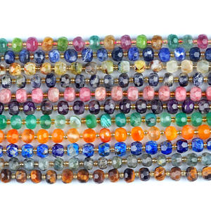 Venta al por mayor 6*8 corte Ábaco cuentas rueda cristal Natural ágata piedra cuentas DIY joyería collar pulsera Accesorios - Product Image 2