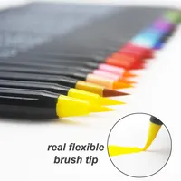 KHY 20 colori acquerello Art Set pennello con punta flessibile morbida per studenti colorati con Skeched morbidi produce pennarello Color acqua