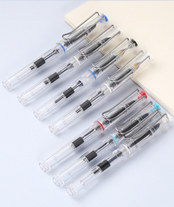 Penna Stilografica Trasparente in Plastica con Logo Personalizzato, <span class=keywords><strong>Pennino</strong></span> M, <span class=keywords><strong>Inchiostro</strong></span> Visibile <span class=keywords><strong>per</strong></span> Studenti, Scuola, Ufficio, Forniture <span class=keywords><strong>per</strong></span> Scrittura - Product Image 1