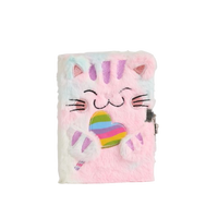 Kinder Mädchen Geschenk Kawaii Mini Süßes Notizbuch Cartoon Tier Weiches Flauschiges Plüsch-Tagebuch Notizbuch