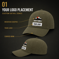 Casquette de baseball sportive réglable en polyester/coton doux avec logo personnalisé brodé à la main (6/5 panneaux)