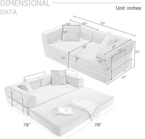 Boneless Floor <strong>Sofa</strong> Couch Multi Purpose Fixed Shape Frame Upholstered <strong>Sleeper</strong> With High Density Sponge - Product Image 6