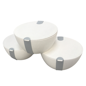 Promotion Kids Bento Biological Renewable Bowl Wheat Straw Round Sealed Lunch Box 1000Ml