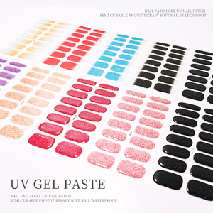 16 autocollants pour ongles en gel UV semi-durci à paillettes, 3D, couvrance totale, imperméables, non toxiques, écologiques, style Ins, à polymériser à la lampe - Product Image 2