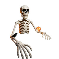 Nouveau style 2026 – Décoration d'Halloween transfrontalière : squelette géant demi-corps de 120 cm pour intérieur et extérieur