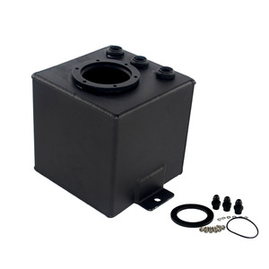 Tanque de Combustible de Aleación de Aluminio de 2L con Rosca AN6 de un Solo Orificio, Modificación Universal para Automóviles, Negro y Plateado - Product Image 3