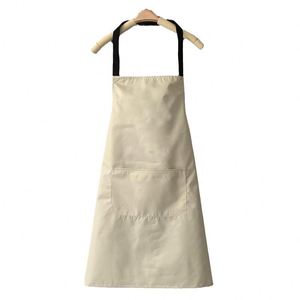 Tablier publicitaire personnalisé en Pongee PVC épais, couleur unie, imperméable et anti-taches, pour cuisine, cadeau, avec impression de logo sur mesure - Product Image 1