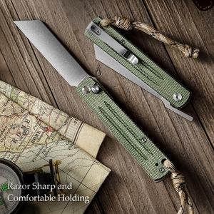 Coltello da caccia da 10 cr15comov con lama da 10 cr15comov Micarta manico di sopravvivenza per campeggio coltelli pieghevoli <span class=keywords><strong>Higonokami</strong></span> - Product Image 6