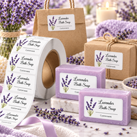 Étiquette personnalisée Artisan Botanical Aura pour savon, en PVC holographique à gratter, imperméable, en rouleau, pour machine d'étiquetage automatique, pour le branding
