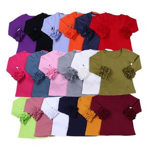 2020 monogran blanc noir chemises bébé petites filles t-shirts en coton glaçage haut volant enfants blanc l'eut filles t-shirt à manches longues - Product Image 1