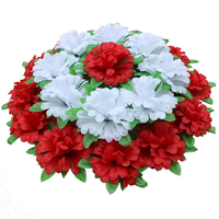 Sympathie soies cimetière PE Arrangement forme ronde service commémoratif cérémonie funéraire rituel fleurs artificielles couronne pour tombe
