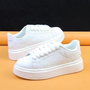 Chaussures de skate décontractées tendance pour hommes, best-seller transfrontalier, semelle épaisse en caoutchouc, hauteur accrue, tige élégante en PU, fermeture à lacets, collection Printemps - Product Image 2