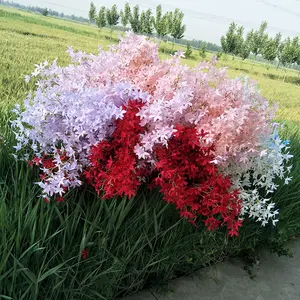 Bunga Palsu Sutra Tinggi 126Cm Bunga Imitasi Oncidium Menari Wanita Anggrek Bunga Batang Bunga Dekoratif Buatan untuk Pernikahan