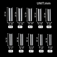 Vente d'usine 500PCS Conique Carré Cercueil Ongles Conseils No C Courbe XXL Tuyau D'eau Ongles En Gros Conception Naturelle pour Doigt