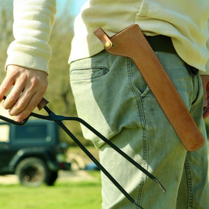 Tongs <span class=keywords><strong>de</strong></span> camping portables avec housse en cuir, étui <span class=keywords><strong>de</strong></span> transport pour charbon <span class=keywords><strong>de</strong></span> <span class=keywords><strong>bois</strong></span>, étui <span class=keywords><strong>de</strong></span> protection en PU avec boucle <span class=keywords><strong>de</strong></span> ceinture - Product Image 4