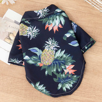 Vêtements pour chiens, chemise hawaïenne en polyester imprimée avec des palmiers, vente en gros pour animaux de compagnie de petite/moyenne taille comme les Teddy, Shiba Inu