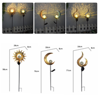 Extérieur Étanche Solaire Métal Fer Lune Lumière Ramadan Festival Décoration Verre Globe Piquet Lampes Jardin Parc Rue Paysage