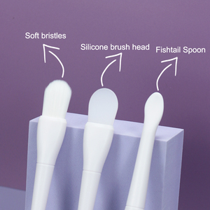 Pinceau applicateur de masque facial en silicone avec logo personnalisé, double face, type cuillère - Product Image 3