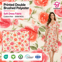 Tissu imprimé en polyester double brossé (DBP) en poly-spandex DTY en rouleau pour vêtements – Grande Vente
