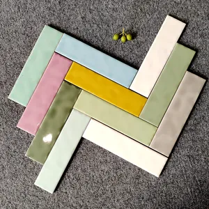 Внутренняя и внешняя сплошная цветная плоская Глянцевая керамическая настенная плитка для детского сада для ванной и кухни