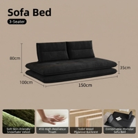 Sofá Cama Modular de Terciopelo con Diseño de Copos de Nieve, Moderno y Acogedor, de 200 cm y 2 Plazas, para Sala de Estar o Apartamento