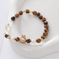 Bracelet en perles de pierre naturelle Labubu pour femmes, nouveau modèle 2025, cadeau de luxe de niche exquis pour meilleure amie, bracelet fait main