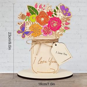 Laser Wood Flower Bouquet <strong>Card</strong> DIY Flower Blank Kids Color Filling Greeting <strong>Card</strong> <strong>Mothers</strong> <strong>Grandma</strong> <strong>Mother's</strong> <strong>Day</strong> <strong>Card</strong> Gift - Product Image 1