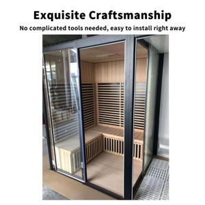 ساونا خشب الأرز الأحمر متعددة الوظائف من YEETE، نظام بخار رطب بتحكم حاسوبي، خشب صلب، مناسبة للفلل، ضمان لمدة عامين - Product Image 2