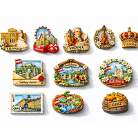 Aimant de réfrigérateur souvenir d'Autriche en résine personnalisée, Vienne, Salzbourg, Graz, aimant de réfrigérateur 3D en résine, cadeau touristique
